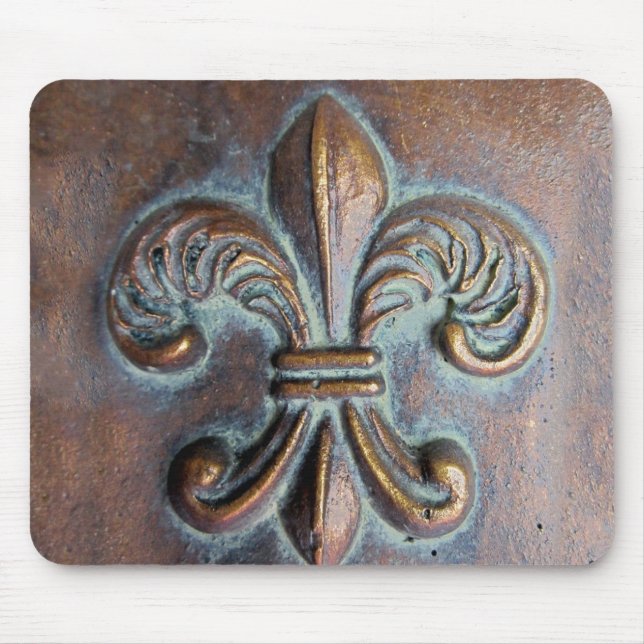 Fleur De Lis, Åldras Copper-look tryckt Musmatta (Framsidan)