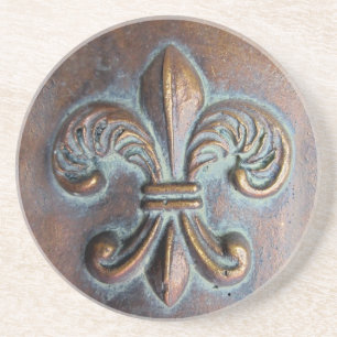 Fleur De Lis, Åldras Copper-look tryckt Underlägg