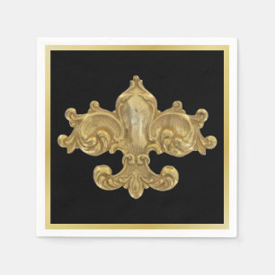 Fleur De Lis Antique Guld Pappersservett