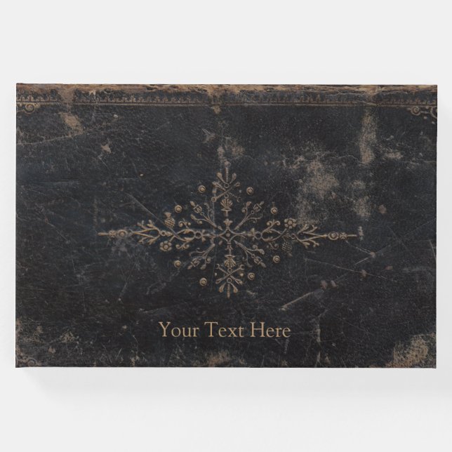 Fleur-de-lis Antique Leather Gästböcker (Framsida)