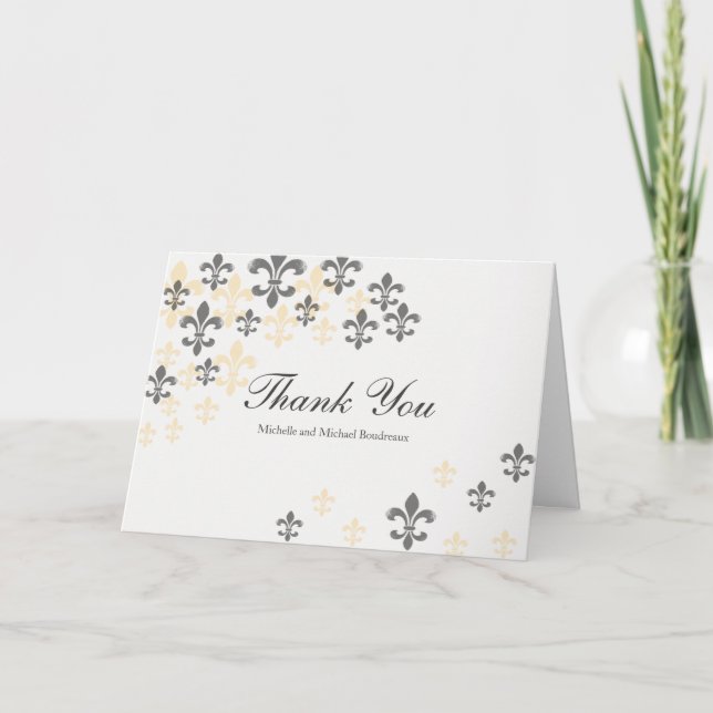 Fleur de Lis Applådera tack Kort (Framsida)