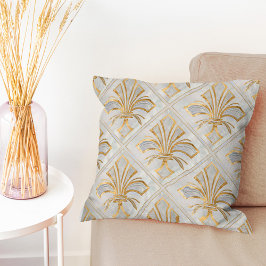 Fleur-de-lis Art Deco - pärlor och guld Kudde