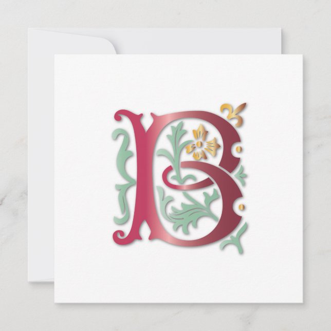 Fleur-de-lis B Monogram Inbjudningar (Framsida)