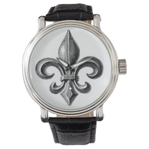 Fleur-de-Lis B&W designarmbandsur Armbandsur