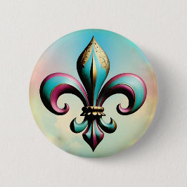 Fleur de lis Badge Button Knapp