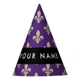 Fleur de Lis, Beige on Purple, Royal, Your Name