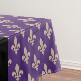 Fleur de Lis, Beige on Purple, Royal, Your Name