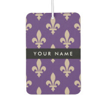 Fleur de Lis, Beige på Lila, Kunglig, Ditt Namn