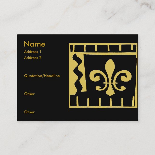 Fleur De Lis Black och Guld Tiles Visitkort (Framsida)