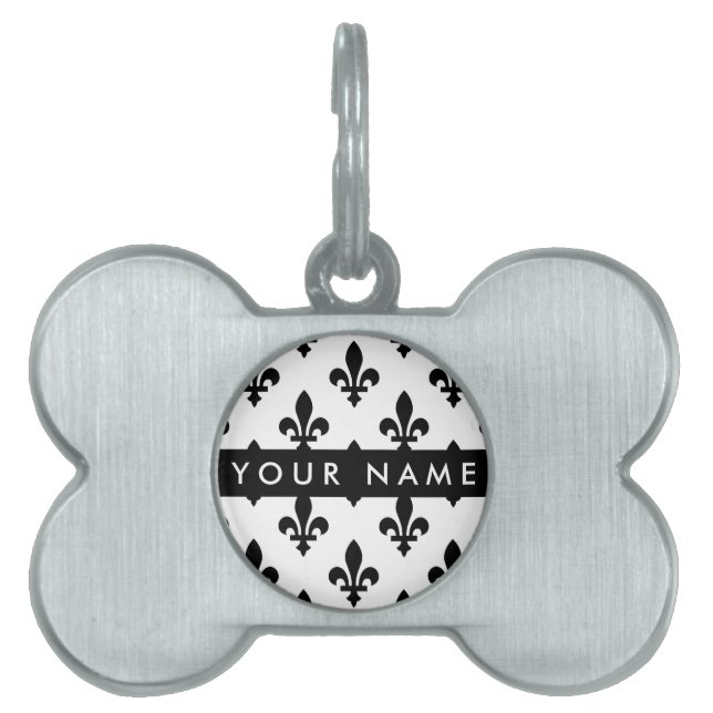 Fleur de Lis, Black on White, Black, Your Name ID-bricka Husdjur (Framsidan)