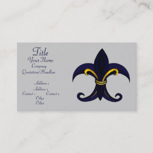 Fleur de lis blått/guld visitkort
