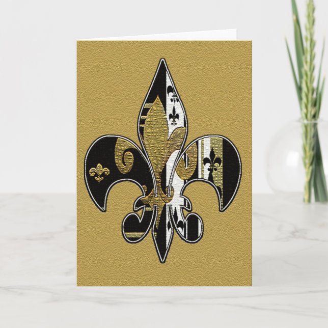 Fleur de lis Bling Greeting Cards Kort (Framsida)