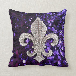 Fleur De Lis Blomma New Orleans Juvel Glitter Kudd Kudde