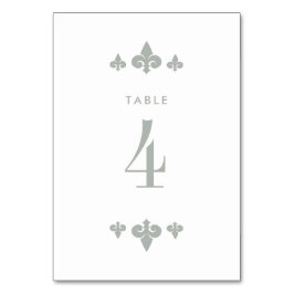 Fleur-de-lis Bröllop-Bordsnummer-kort Bordsnummer