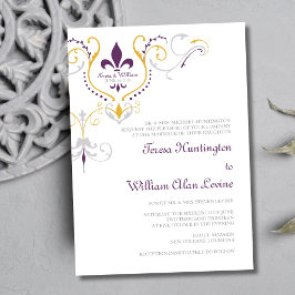Fleur de Lis bröllopsinbjudningar 5x7 Inbjudningar
