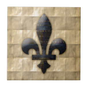 Fleur de Lis Brons solbränna Kakelplatta