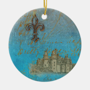 Fleur de lis Castle jul Ornamet Julgransprydnad Keramik