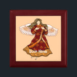 Fleur de lis Christian angel Minnesask<br><div class="desc">Fleur De Lis Angel Smyckeskrin, Angel t-shirts och Angel-gåvor från ArtMuvz Illustration. Romantic Fleur De Lis Angel t-shirt för Mamma, Pappa, barn, baby. Christian Angel födelsedag och julklappar, till väska, mugg, hatt. Gelgåvor är ett tänkbart och meningsfullt sätt att visa någon du bryr dig om. Oavsett om du är tittar...</div>