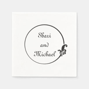 Fleur-de-Lis Circle Monogram Pappersservett