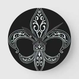 Fleur De Lis Clock Rund Klocka