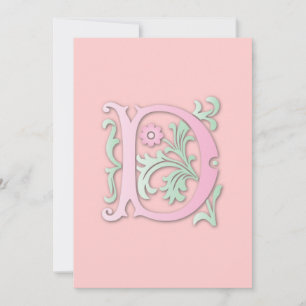 Fleur-de-lis D Monogram Inbjudningar