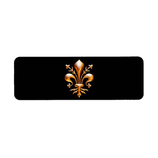 Fleur de Lis (de Lys) Returadress Etikett (Framsidan)