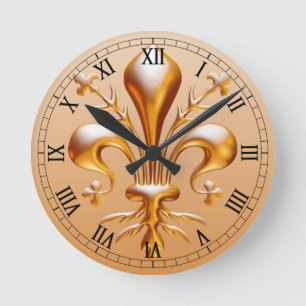 Fleur de Lis (de Lys) Rund Klocka