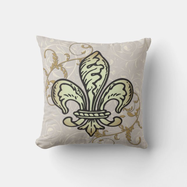 FLeur de lis dekorativ kudde (Framsida)