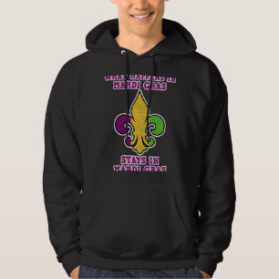 Fleur de Lis Design Vad händer i Mardi Gras Hoodie