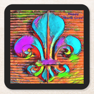 Fleur De Lis Digital Art Design Underlägg Papper Kvadrat
