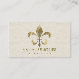 Fleur-de-lis - Dot Art Golden Gradient Visitkort