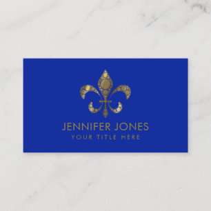 Fleur-de-lis - Dot Art Golden Gradient Visitkort