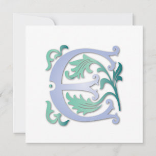 Fleur-de-lis E Monogram Inbjudningar