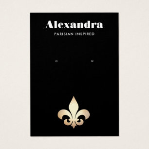 Fleur De Lis Earring Visning Card Visitkort