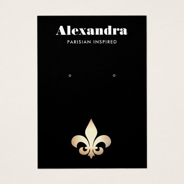 Fleur De Lis Earring Visning Card Visitkort (Framsidan)