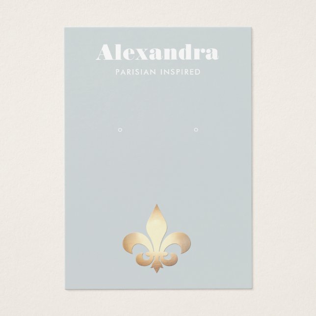 Fleur De Lis Earring Visning Card Visitkort (Framsidan)