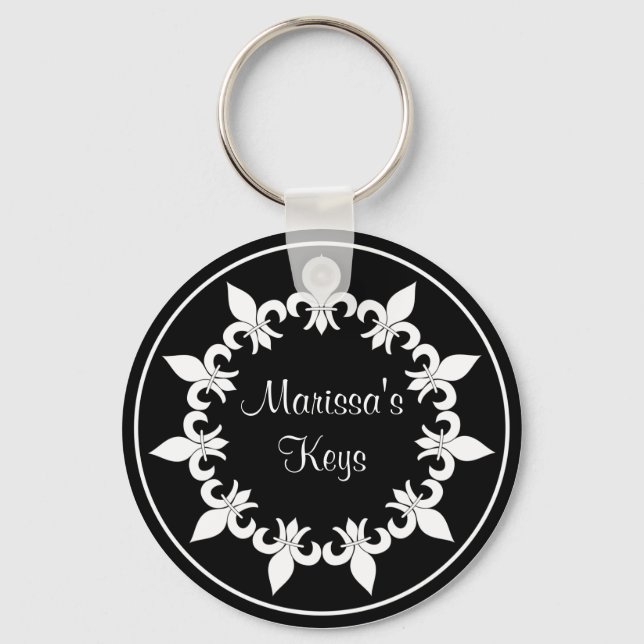 Fleur de Lis Ebony Keychain Nyckelring (Framsida)