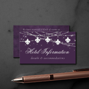 Fleur de Lis Eggplant Lila Ljus Information om h Tilläggskort