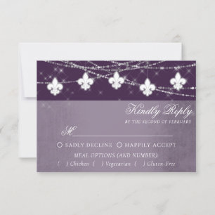 Fleur de Lis Eggplant Lila Ljus   Moody Entree OSA Kort