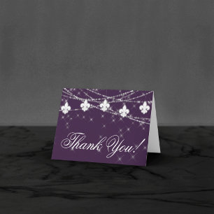 Fleur de Lis Eggplant Lila Ljus Moody foto Tack Kort