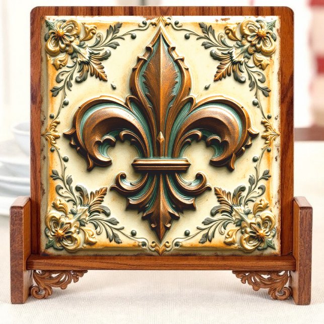 Fleur de Lis Elegance Ceramic Tile Kakelplatta (Skapare uppladdad)