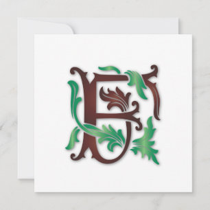 Fleur-de-lis F-monogram Inbjudningar