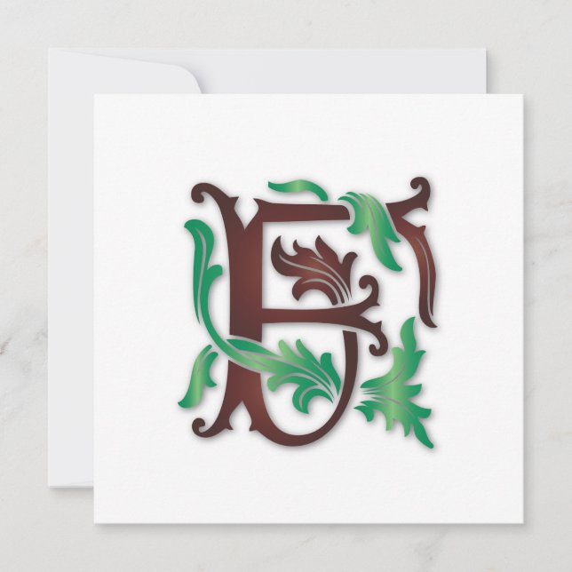 Fleur-de-lis F-monogram Inbjudningar (Framsida)