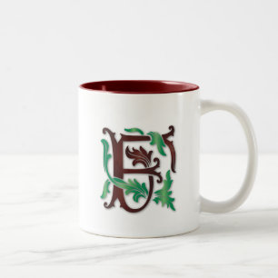 Fleur-de-lis F Monogram Två-Tonad Mugg
