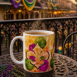 Fleur-de-Lis | Färgrik kaffekopp