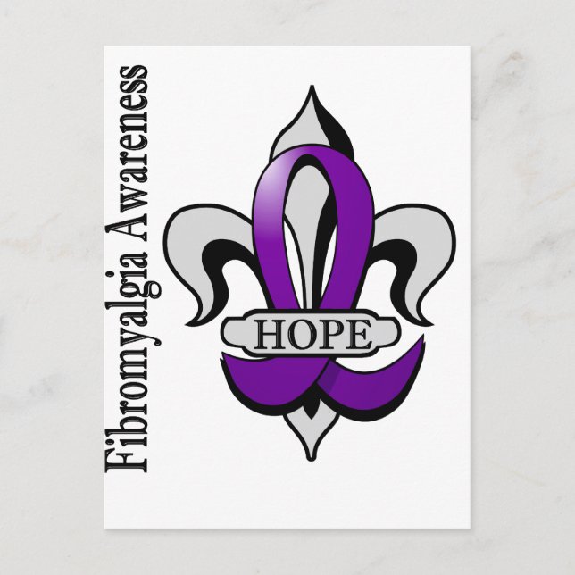 Fleur De Lis Fibromyalgia Hope Vykort (Framsida)