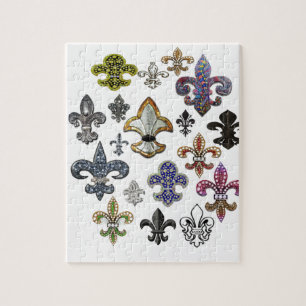 Fleur De Lis Flor New Orleans Jewel Gnistra Pussel