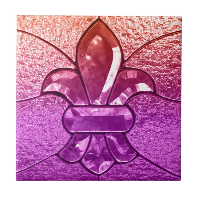 Fleur De Lis Flor New Orleans juvelexponeringsglas Kakelplatta (Framsidan)