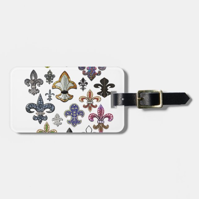 Fleur De Lis Flor New Orleans juvelgnistra Bagagebricka (Horisontell Framsida)
