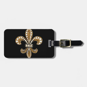 Fleur De Lis Flor New Orleans skräddarsy guld Bagagebricka